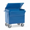 Sheet steel box carts 2862 - 500 kg, angle steel construction, sides made of sheet steel, with cover